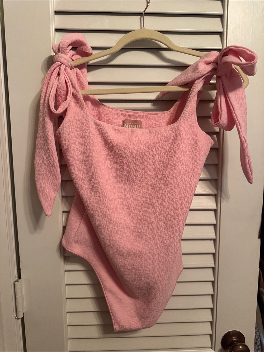 Show Me Your MuMu Pink Tie-Shoulder Kids One-Piece Swimsuit